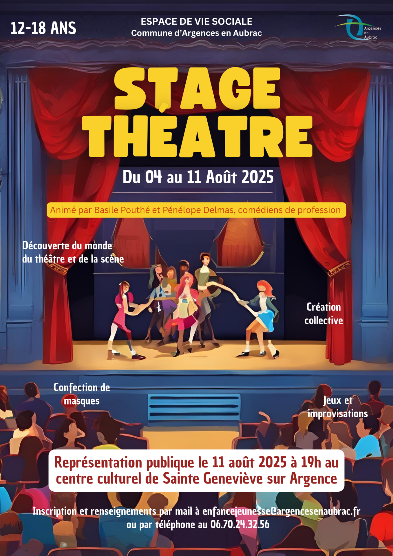 Lire la suite à propos de l’article Les inscriptions sont ouvertes ! Un stage de théâtre immersif pour les jeunes de 12 à 18 ans à Argences en Aubrac